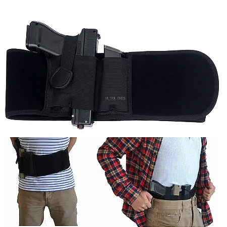 Coldre Tático de Barriga Faixa Cintura Oculta Universal – Glock, Smith & Wesson, Pistolas Compactas