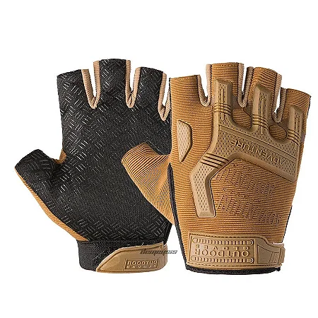 Luvas Táticas Meio Dedo Unissex – Antiderrapantes para Airsoft, Paintball, Caça e Caminhadas