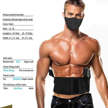 Coldre Tático de Barriga – Faixa de Cintura Oculta para Porte Velado | Tactical Belly Gun Holster