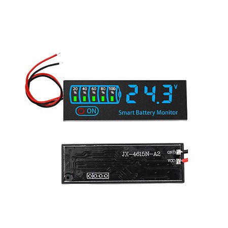 Indicador de Bateria 3S~12S 4615N LED – Ácido/Lítio Universal