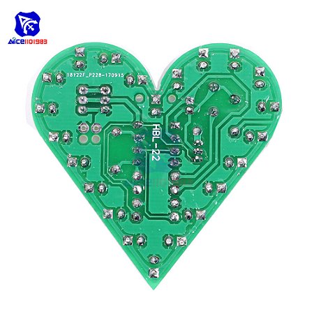 Kit DIY Luz LED Piscando Coração Diymore – PCB 4-6V, 4 Cores Disponíveis