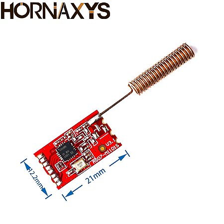 Módulo RF Transmissor/Receptor | 433MHz/868MHz com Antena Mola – CC1101, NRF905, Si4432