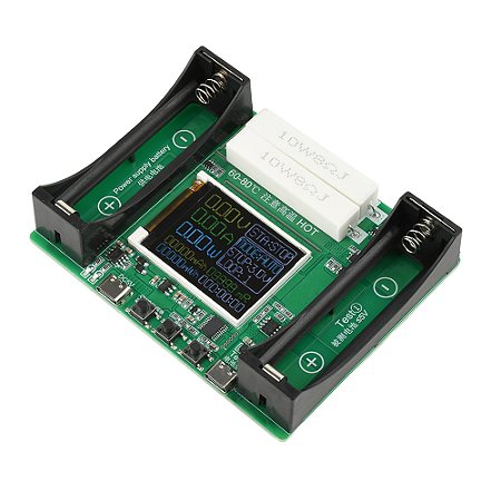 Módulo Testador Digital de Capacidade para Bateria de Lítio 18650 | 2 Canais + USB Tipo C
