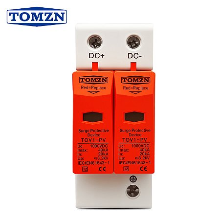 Protetor de Surto DC TOMZN 1000V 20-40KA para Sistemas Solares e Residenciais