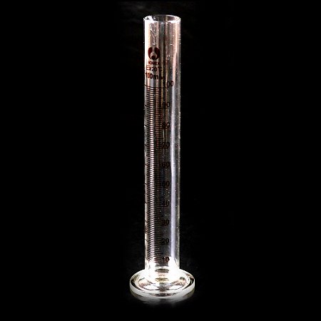 Cilindro Medidor de Vidro Grosso 100?ml com Escala Métrica, Bico Vertedor, Uso Profissional em Laboratório