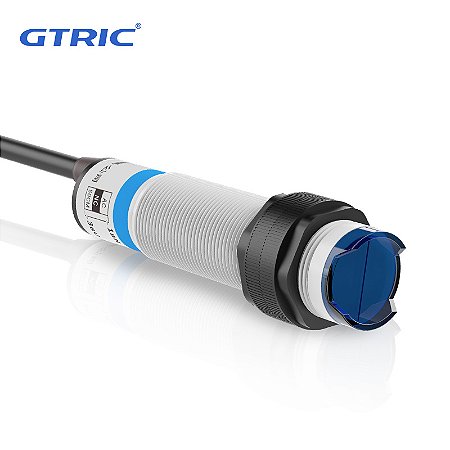 Sensor Fotoelétrico Infravermelho GTRIC E3F, Reflexão Difusa, 10cm, NPN/PNP, 10-30VDC, Interruptor Óptico