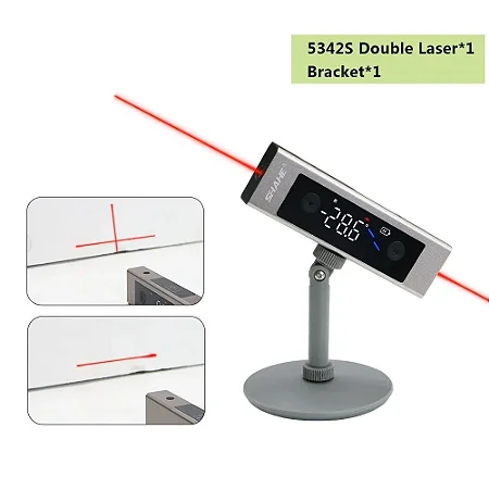 Régua Digital 2 em 1 Shahe com Nível a Laser Tipo-C e Transferidor de Ângulo Duplo