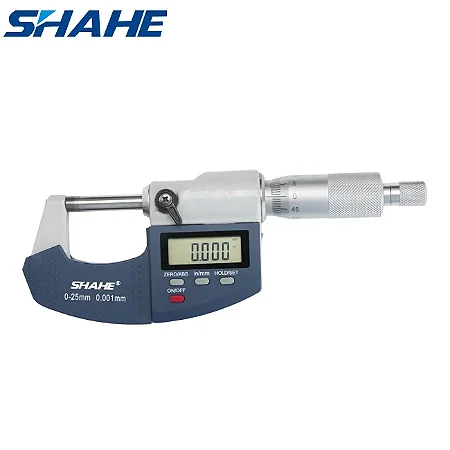 Micrômetro Digital Shahe 0-25mm com Precisão de 0,001mm e Leitura Eletrônica Externa