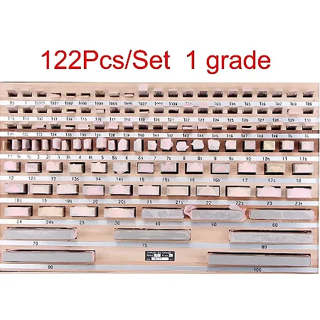 Conjunto Shahe com 122 Blocos Padrão de Medição Grau 0 para Inspeção de Alta Precisão          Perguntar ao ChatGPT