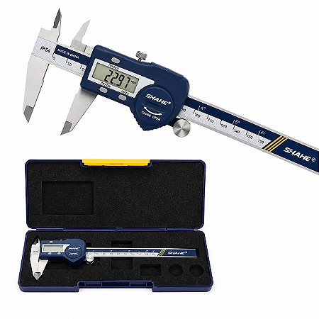 Paquímetro Digital SHAHE 0–150mm IP54 – Alta Precisão em Aço Inoxidável