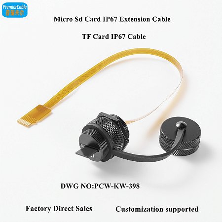 Cabo Extensor Flexível Micro SD/TF IP67 à Prova d’Água para Chassi e Armários
