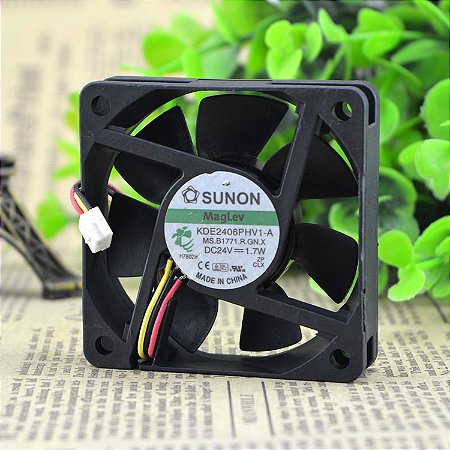 ADDA SUNON Servidor Inversor, Ventilador axial, Ventiladores, KDE2406PHV1-A, 6CM, 1.7W, DC 24V, 6015, 60mm, 6cm, Alarme de 3 Linhas