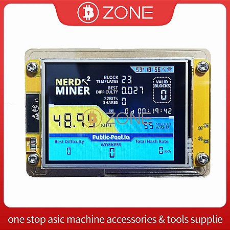 NerdMiner V2 ESP32-2432S028R Hashrate 49K/S 2.8 Polegadas Display Inteligente Cr