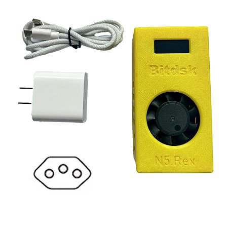 Bitdsk N5 200Gh/s BM1397 Minerador ASIC de Bitcoin BTC Solo Lottery com Fonte PD Tipo C e Plug US/EU/UK/AU/BR