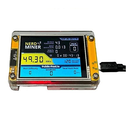 NerdMiner ESP32-S3 WiFi – Mini Minerador Bitcoin 49KH/s