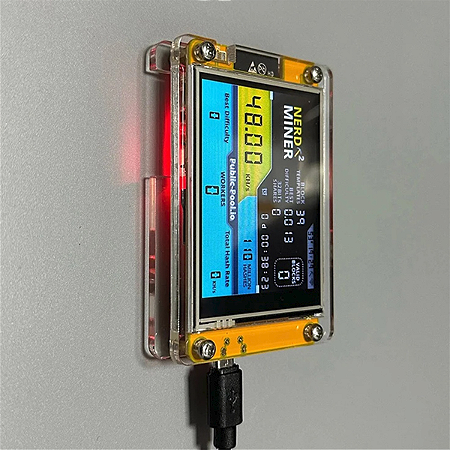 NerdMiner V3 2,8” Bitcoin Solo Miner – Máquina de Mineração BTC para Loteria Crypto, Novo Modelo SuperDeals