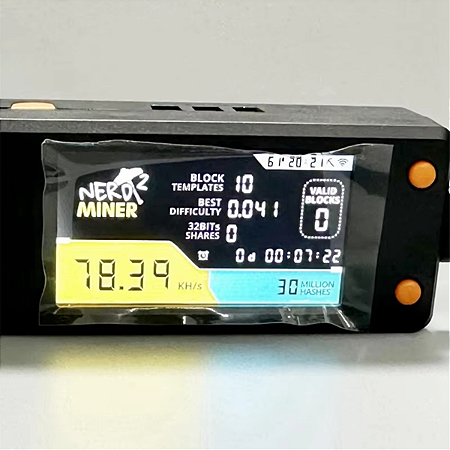 NerdMiner V2 78KH/s Bitcoin Miner – Máquina de Mineração BTC Solo com Display, Loteria Crypto, SuperDeals