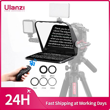 Ulanzi RT02 Teleprompter Universal para DSLR, Smartphone, Tablet e Laptop, Ideal para Gravações, Lives e Criação de Vídeos
