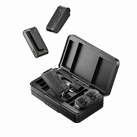 Microfone de Lapela Sem Fio Ulanzi A100 USB-C para Celular e Câmera 20m