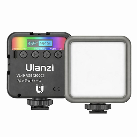 Luz LED Ulanzi VL49 RGB Mini 2700K-9000K Recarregável para Vídeo