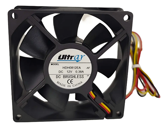 Cooler 4000 Rpm 80x80x25mm 12v 0.38a Ultrar Dc Alta Rotação