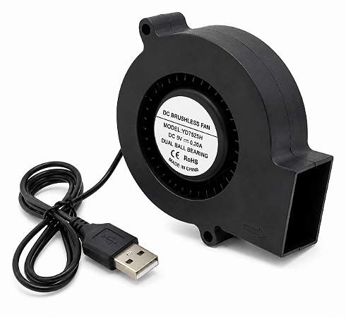 Cooler USB 76mm 5V para impressora 3D e refrigeração eletrônica