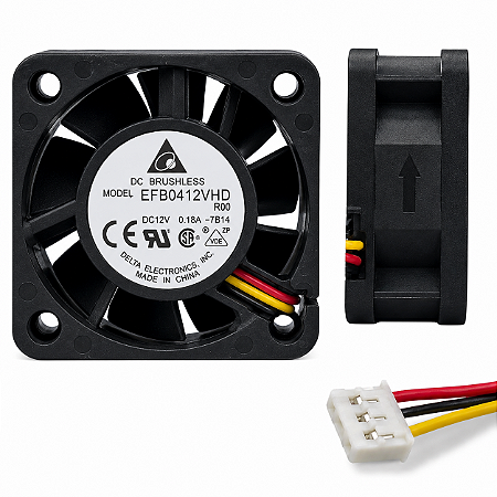 Cooler Fan Delta EFB0412VHD-R00 12V 40x40x20mm 3 Fios