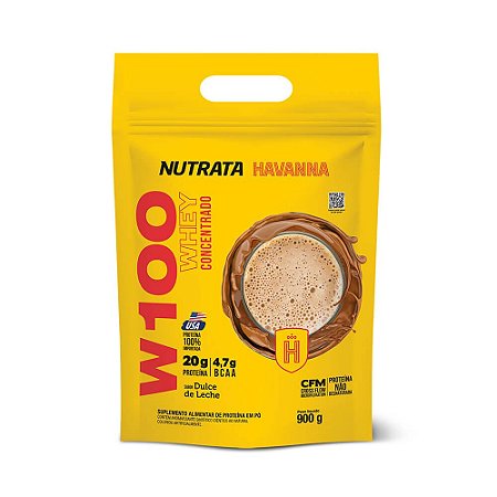 W100 Whey Sabor Dulce de Leite Havanna 900g Refil - Nutrata