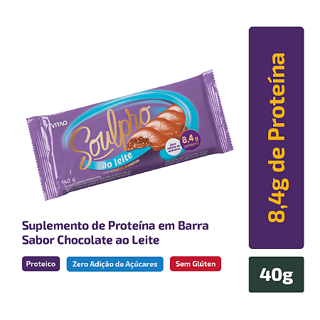 Chocolate Soulpro ao Leite Zero 40g Vitao - Display 12un