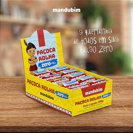 Display Paçoca Zero - 20 Unidades de 15g - Mandubim