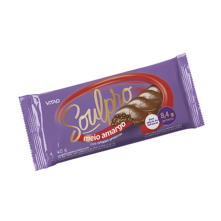 Chocolate Proteico Meio Amargo Soulpro Zero 40g