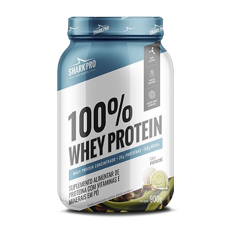 Whey 100% Concentrado Shark Pro Pote 900g - PISTACHE