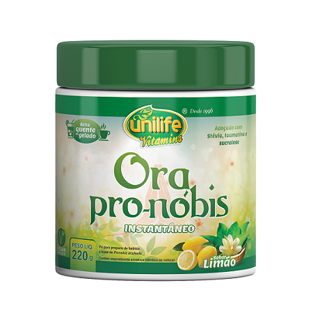 Ora Pro-Nóbis Instantâneo  220g Sabor Limão - Unilife