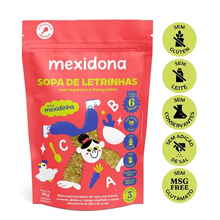 MEXIDONA SOPA LETRINHAS C/LEGUMES/FRANGO 90G
