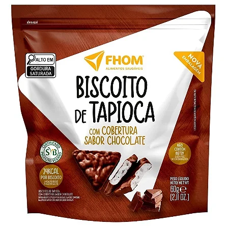 FHOM BISCOITO DE TAPIOCA COBERTURA CHOCOLATE 60G