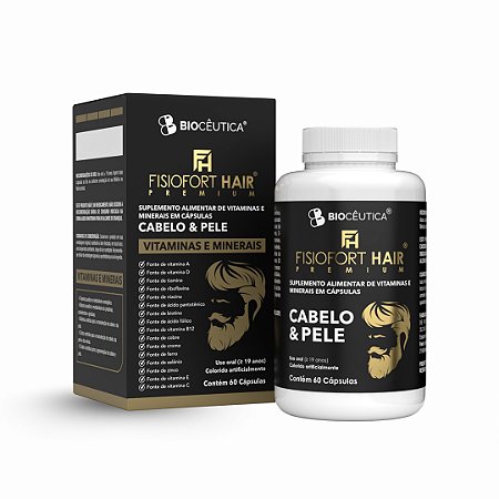 Fisiofort Hair Premium Suplemento para Cabelo, Pele e Barba c/60cps