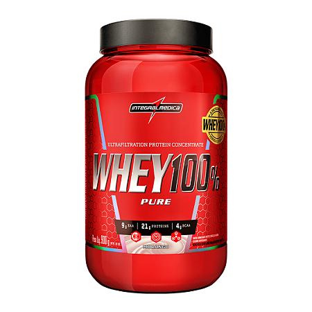 Integralmedica Whey 100% Pure Pote 900G - Morango