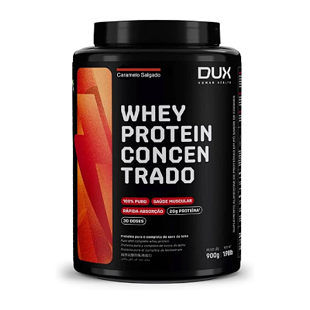 Whey Protein Concentrado Caramelo Salgado Pote 900g Dux