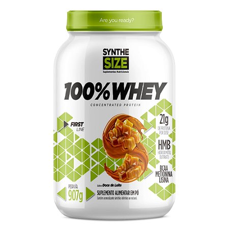 Whey Protein 100% Concentrado 907g Synthesize - Doce de Leite