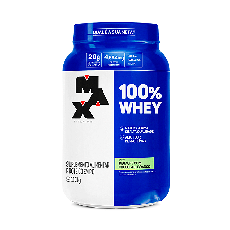 100% Whey (900g), Pistache c/Chocolate Branco - Max
