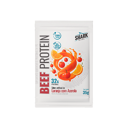 Sachê Beef Protein Shark Pro de 35g Laranja C/ Acerola