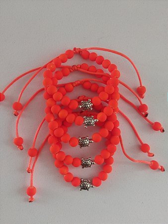 Pulseira Tartaruga Laranja Neon