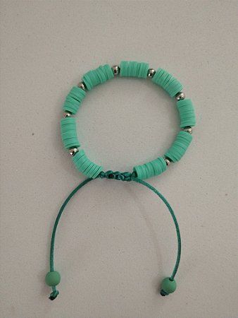 Pulseira Disquinho Verde Água