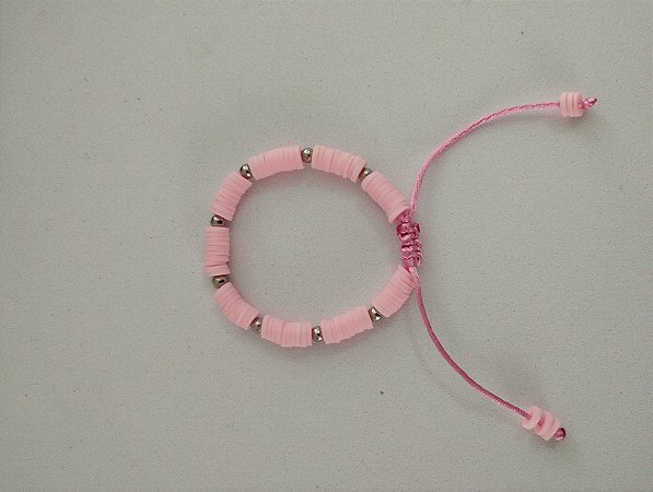 Pulseira Disquinho Rosa Bebê