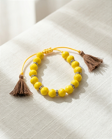 Pulseira de Cristal Amarela