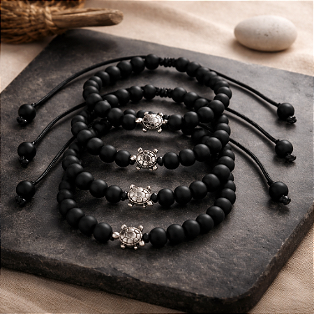 Pulseira Preta Tartaruga