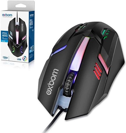 Mouse Gamer USB RGB - 1200DPI | Exbom - MS-62