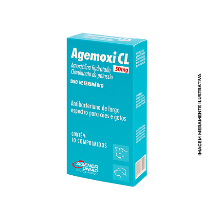 Agemoxi CL Antibiótico para Cães e Gatos - 50 mg e 250 mg