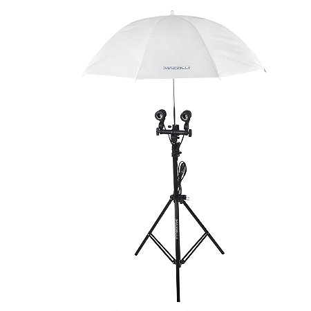 Kit Estúdio Iluminação Foto Vídeo Luz Dupla Sombrinha Tripé