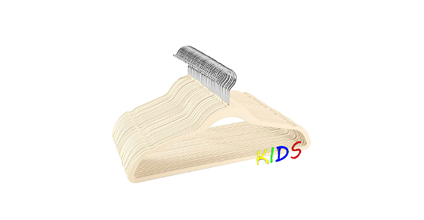 Kit 50 Cabides Veludo Infantil Slim Ultrafino Bege / Creme